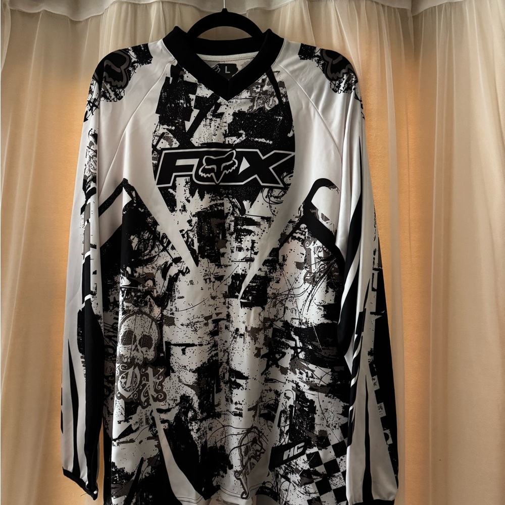 Fox Men's Black and White Graphic Jersey